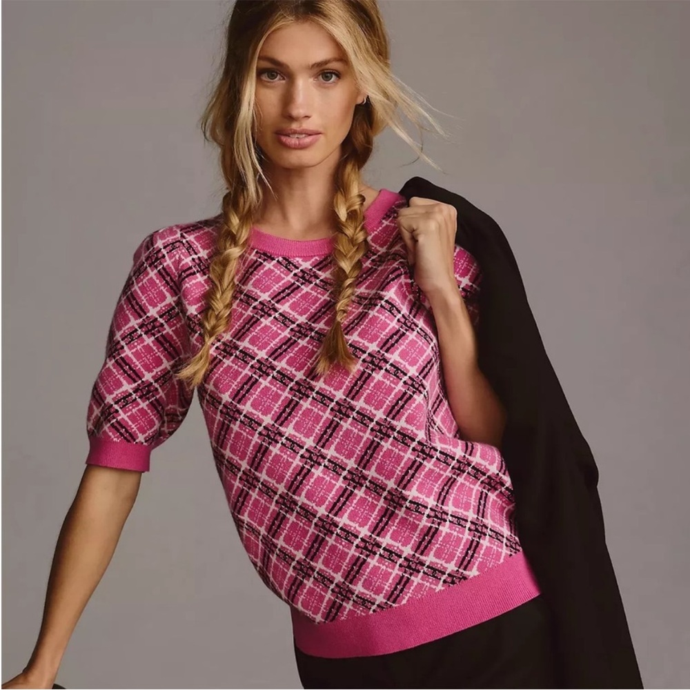 ANTHROPOLOGIE Harmon Jacquard Sweater Tee By Maeve
